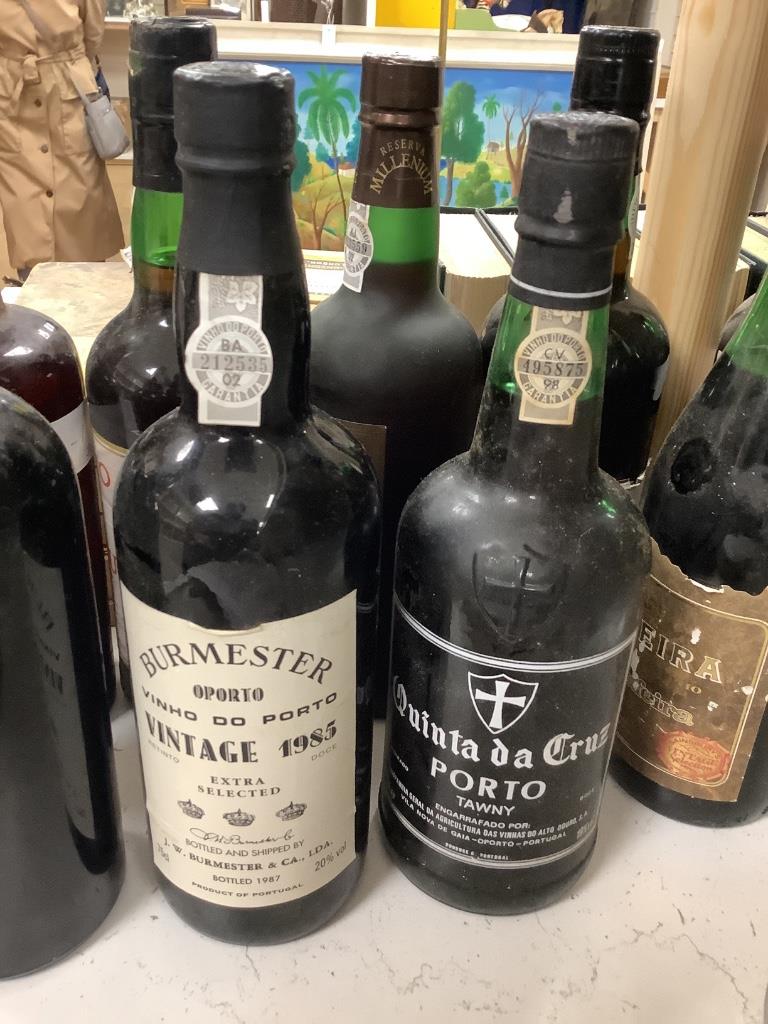 A small collection of port and red wine